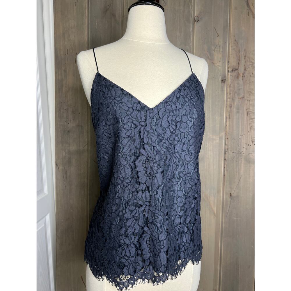 J.Crew navy blue lace racer back Carrie Cami 6 style E4800